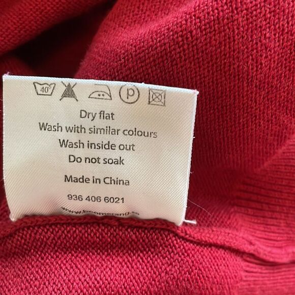 Boomerang Pullover sweater V-neck red size Medium - Picture 6 of 8